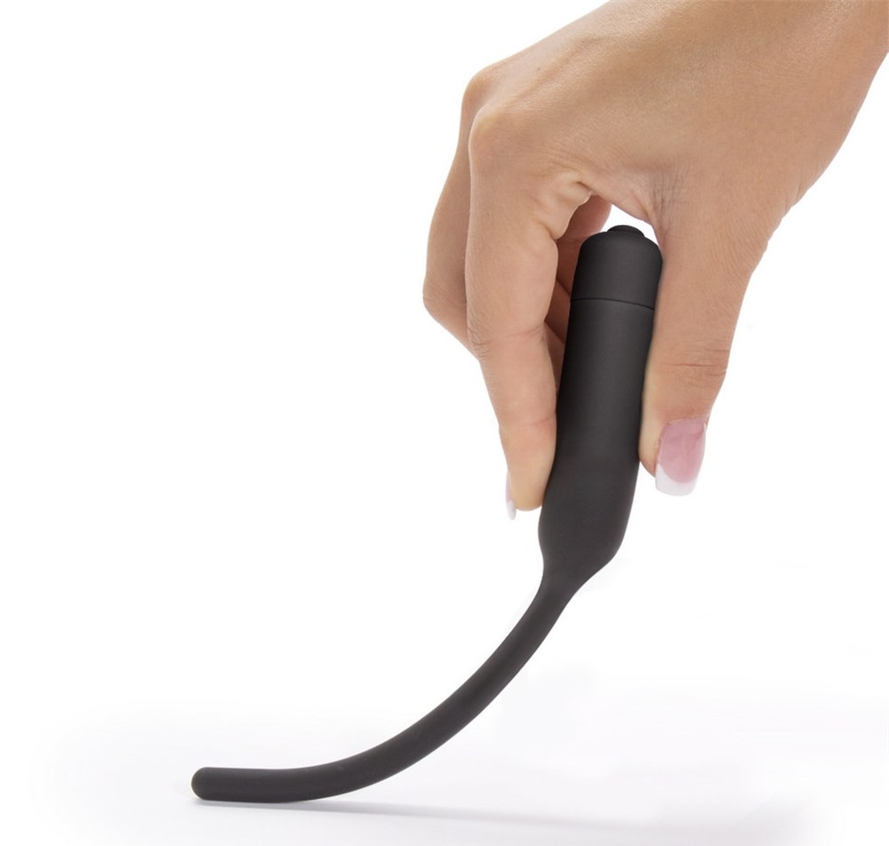 For urethral explorers looking to amp up their play, this 10... Lovetoy - Silicone Vibrating Urethral Dilator - Black photo-3