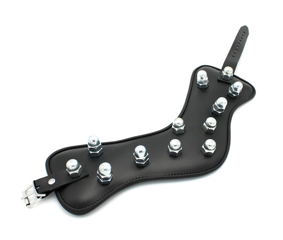 Kiotos - Spikey Nuts Leather Collar - Black photo-4