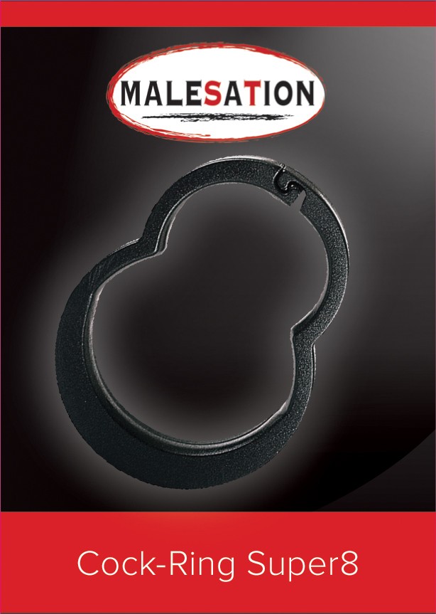 Penis/ testicle ring in shape of an indicated "Eight&qu... Malesation - Cock Ring Super8 - Black photo-3