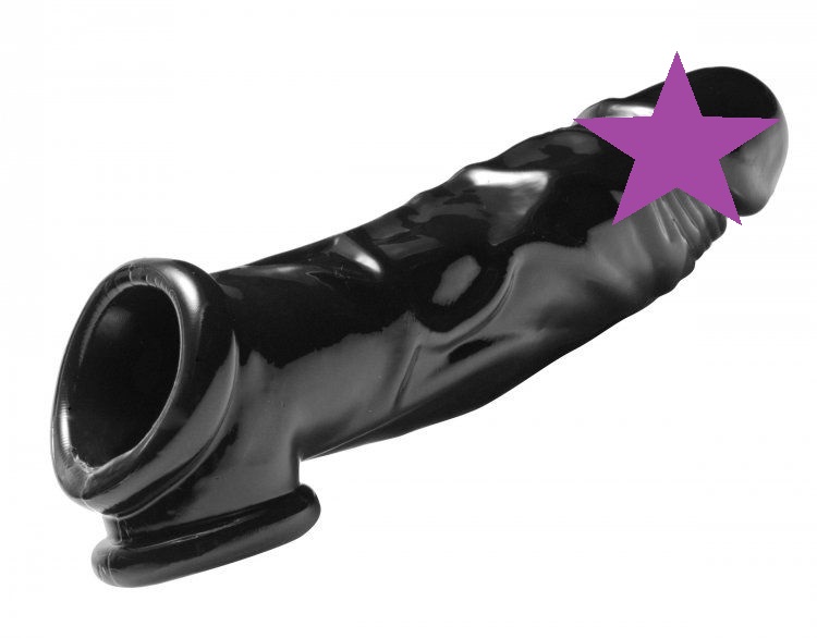 This firm yet stretchy cock sheath provides added girth, len... Master Series - Fuk Tool Penis Sheath and Ball Stretcher - Black photo-2