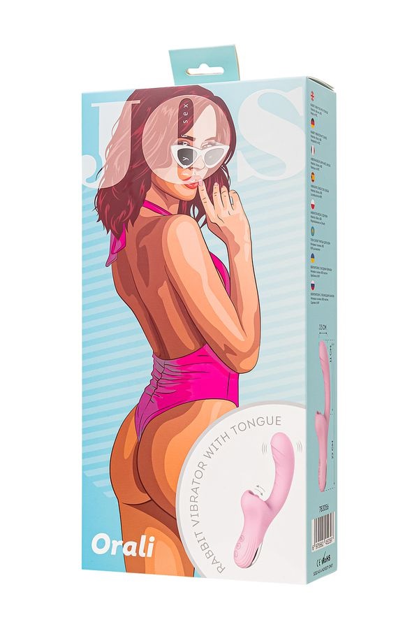 Rabbit vibrator Orali with tongue. The graceful curve of the... JOS - Orali Rabbit Vibrator - Pink photo-12