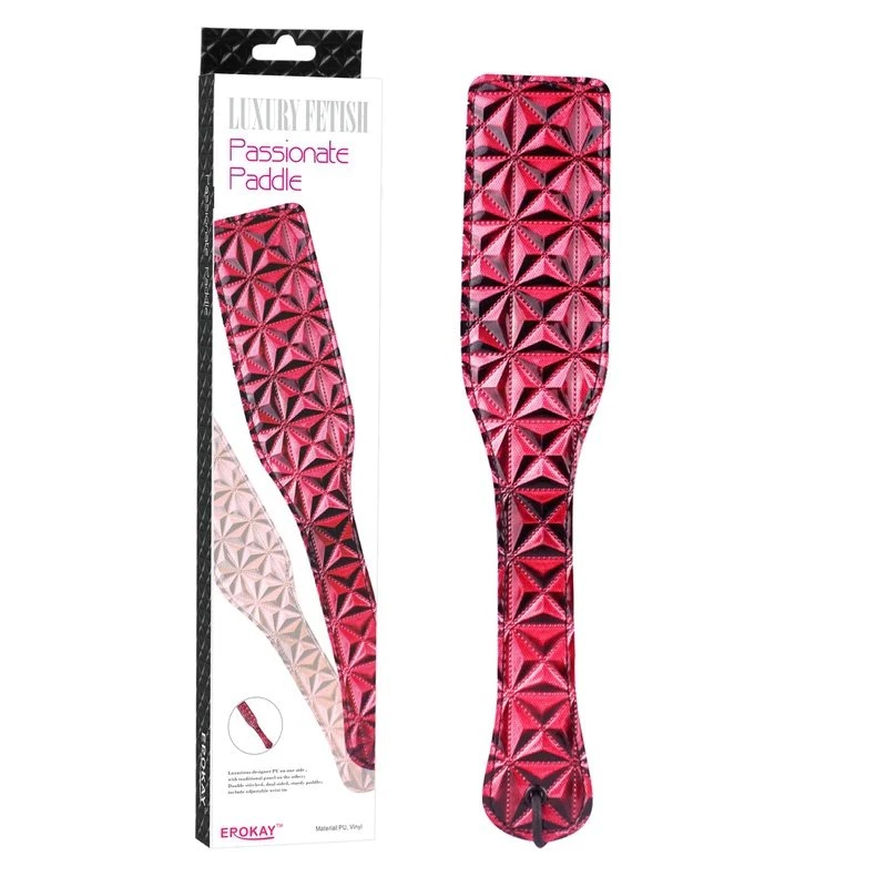 Luxurious designer PU on one side, with traditional panel on... Erokay - Pyramid Paddle - Red photo-2
