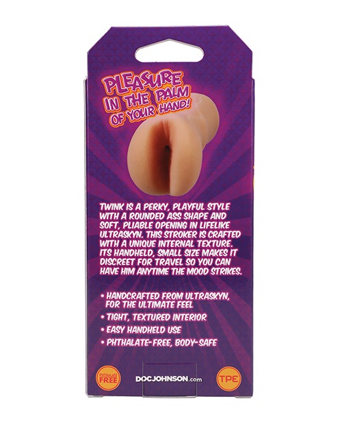 Twink is a perky, playful style with a rounded ass shape and... Doc Johnson - Palm Pal Twink Ass Stroker - Vanilla photo-5