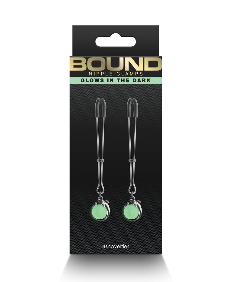 Experience the electrifying allure of Bound Adjustable Nippl... NS Novelties - Bound G1 Pearl Nipple Clamps - Black photo-4