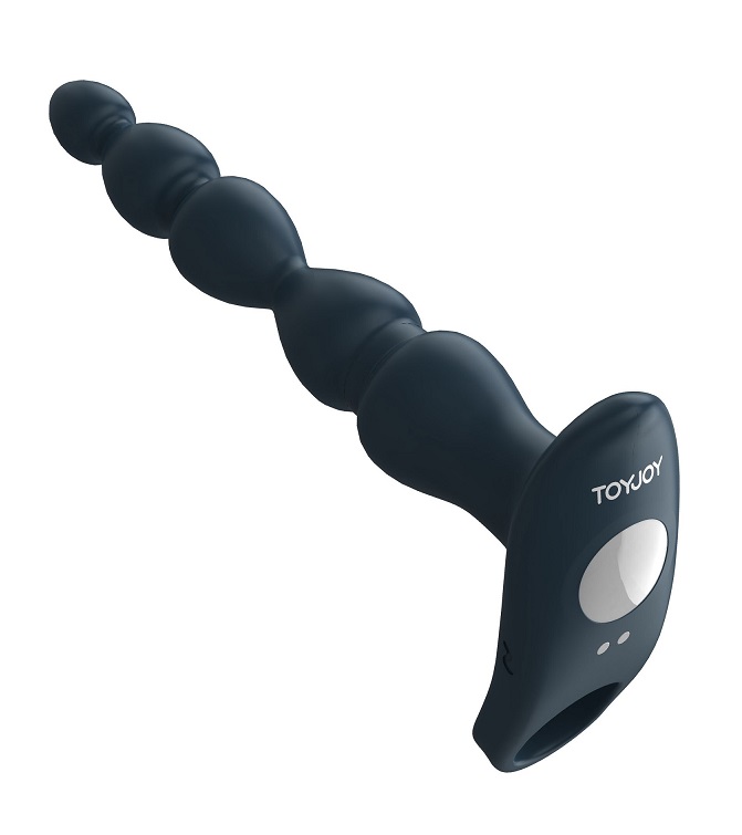 Unlock extraordinary pleasure with ELIXER, the beaded double... ToyJoy - Elixer Vibro Penetrator - Blue photo-3