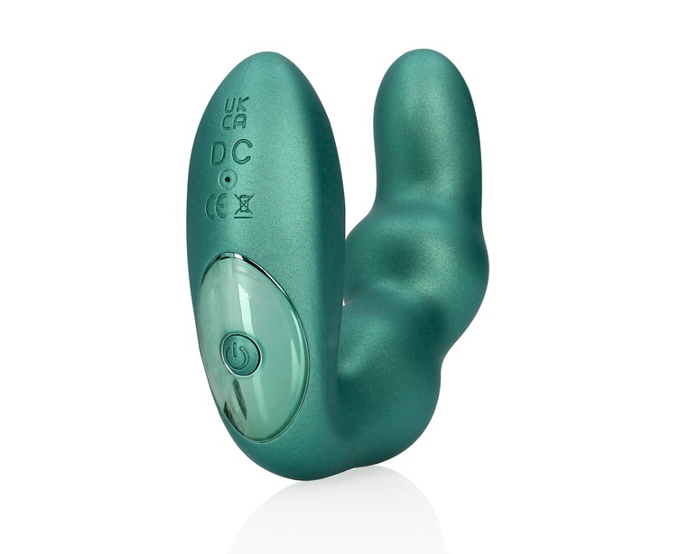 Enhance your pleasure with the Bent Vibrating Prostate Massa... Ouch - Bent Prostate Massager - Metallic Green photo-5
