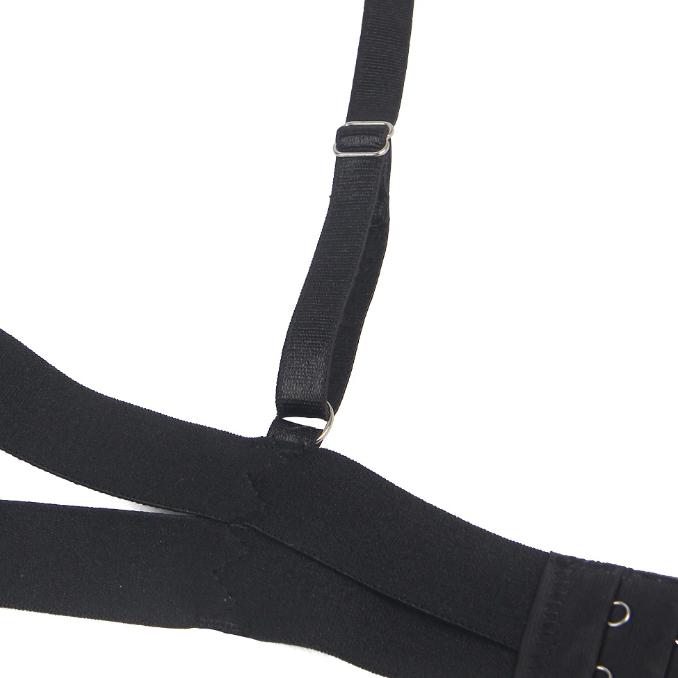 Multiple elastic bands cross-stitched together for bondage a... Ohyeah - Sexy Cut Out Bondage Teddy - Black - M photo-8