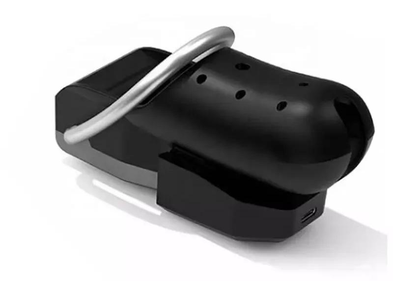 3-Shock modes (Vibrate / Tremble / Sting) at your ch... QIUI - APP Controlled Chastity Device M - Black photo-12