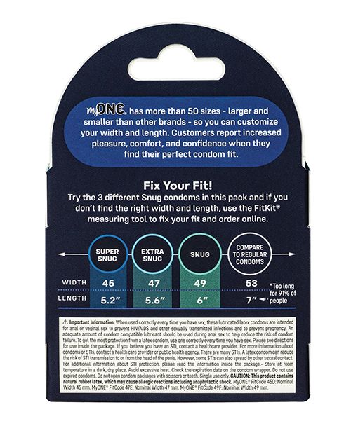 Experience ultimate comfort and confidence in your intimate ... One Condoms - Snug Sampler Condoms 3's Pack photo-2