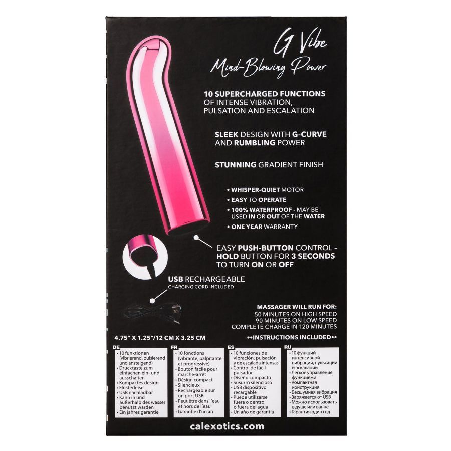 The shining Glam G Vibe bullet is a sleek G-curve vibrator p... CEN - Glam G Vibe - Pink photo-12
