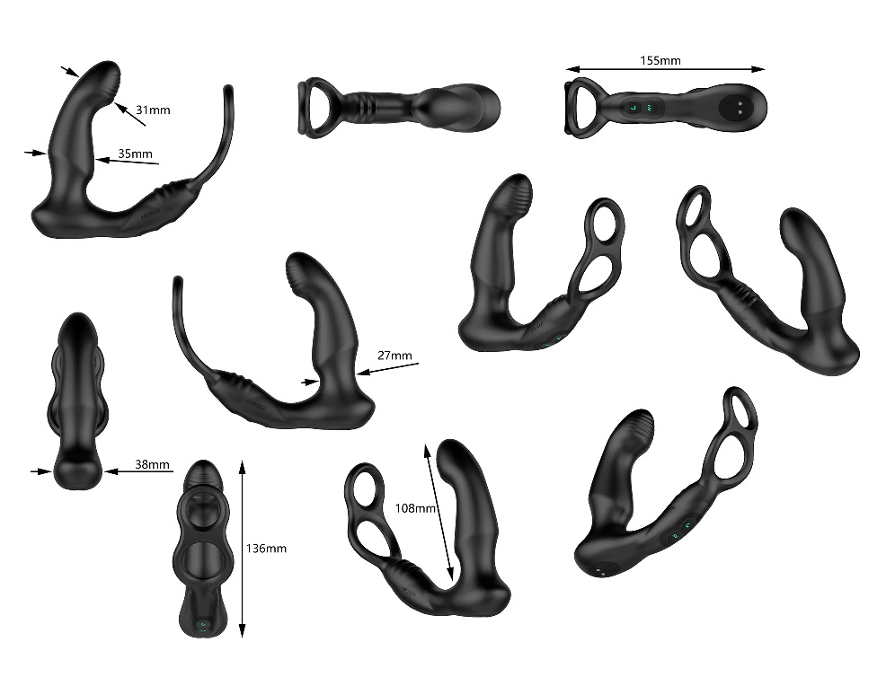 This exciting combination of a cock and ball ring and a pros... Nexus - Simul8 Wave Prostate Massager w Ring - Black photo-5