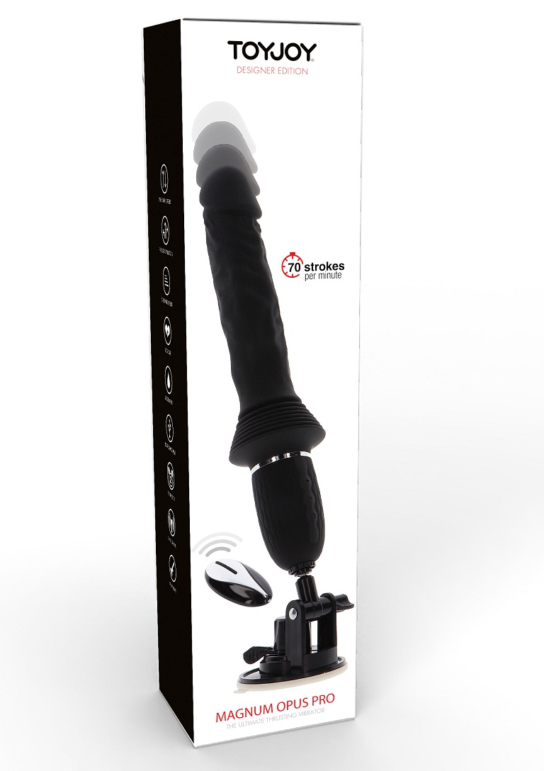 This thrusting vibrator is designed to fulfill your deepest ... ToyJoy - Magnum Opus Thruster - Black photo-12