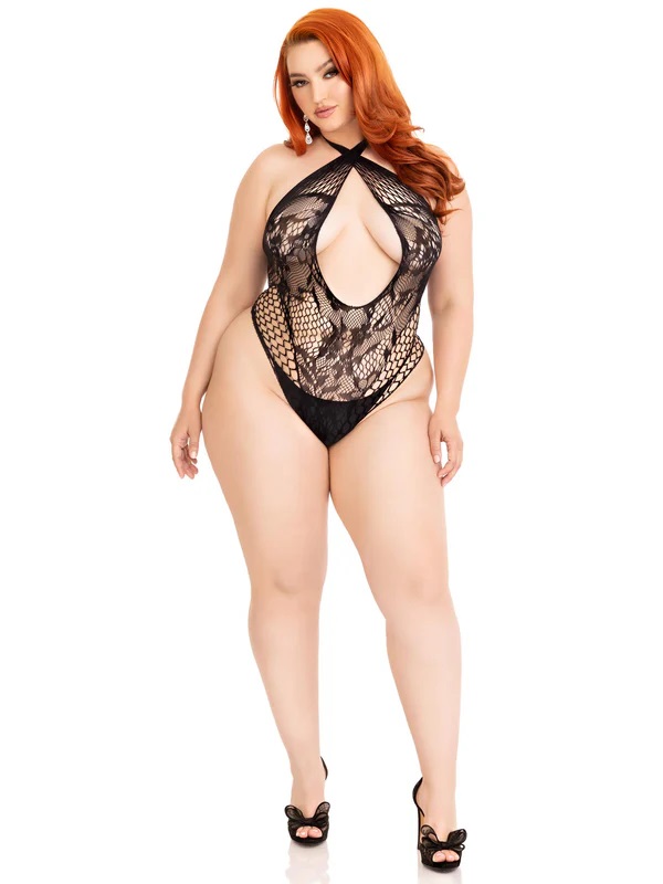 Make your move in this sultry plus size sexy lingerie teddy ... Leg Avenue - Can't Say No Teddy - Black - Plus Size photo-5