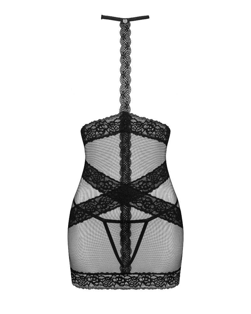 The black Lacrisia chemise is a very bold and spicy proposal... Obsessive - Lacrisia Chemise - Black - M/L photo-7