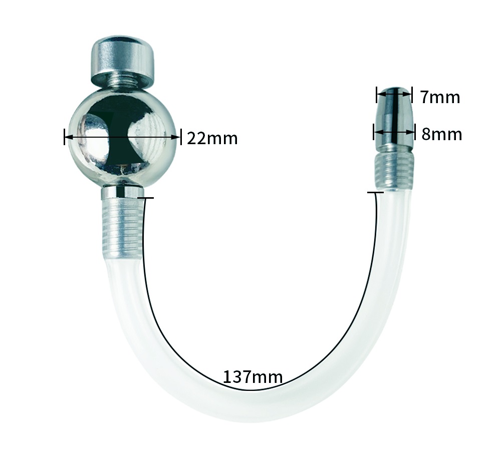 Cage Long: 23mm
Catheter length: 149mm
Ring inner diameter: ... FAAK - Cock Ring 45mm w Catheter photo-6