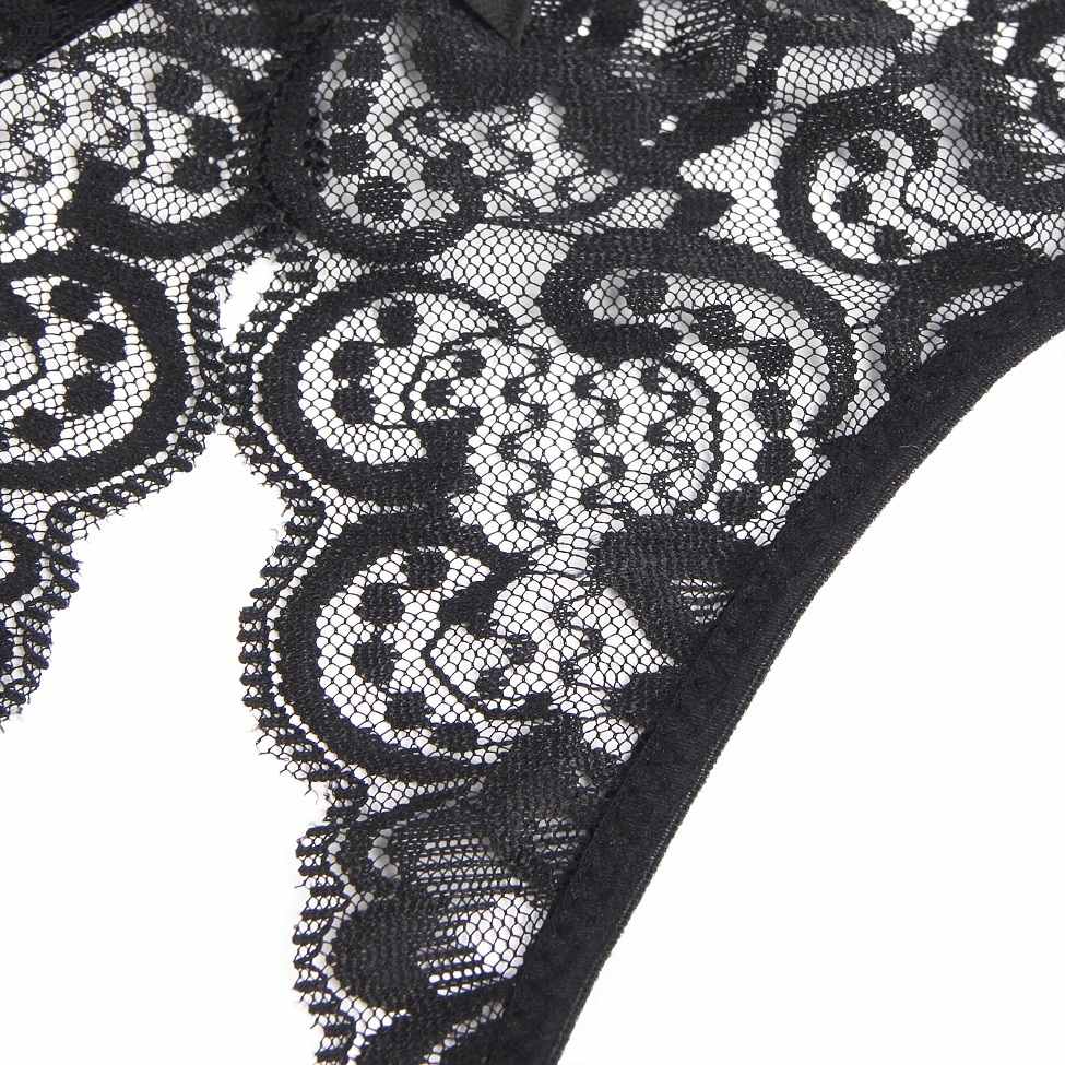 Sexy open crotch lace panty with cute bow
Material &nb... Ohyeah - Crotchless Lace Panty - Black - L photo-12
