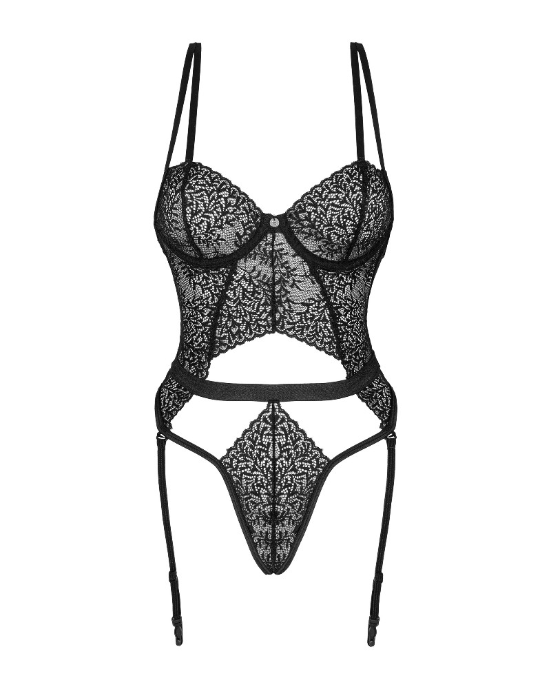 This black lace teddy from the Yaskana collection is a sensu... Obsessive - Yaskana Teddy - Black - M/L photo-7