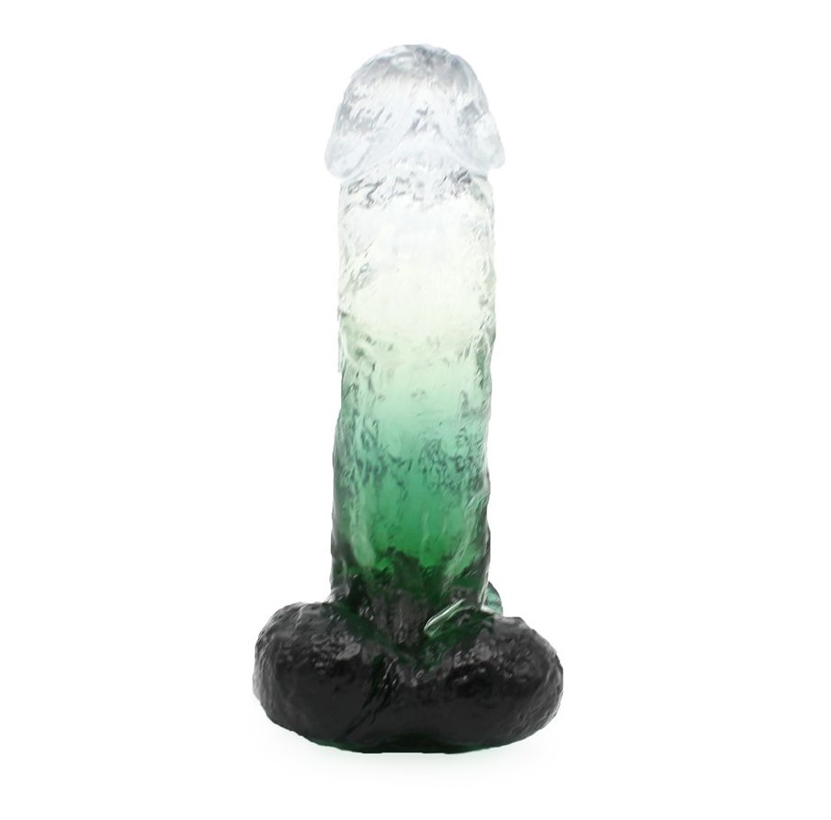 This special transparent dildo has an amazing color mix and ... Kiotos - Realistic Dildo 07 - Green photo-5