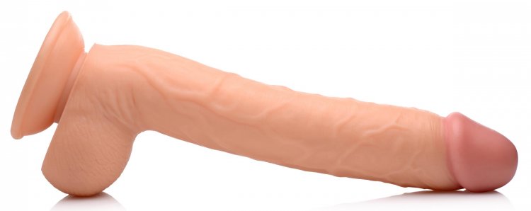 Enjoy this extra long dong! It’s firm and flexible shaft can... Master Cock - Long Logan 10" Dildo w Balls - Flesh photo-7