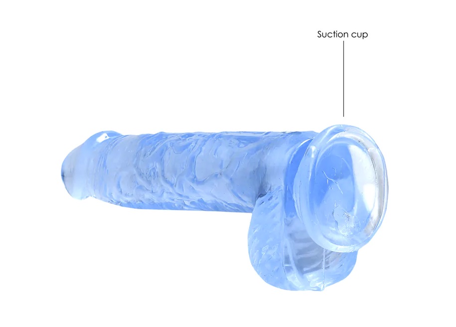 This REALROCK CRYSTAL CLEAR model has been designed with rea... RealRock - 6" Realistic Dildo w Balls - Blue photo-6