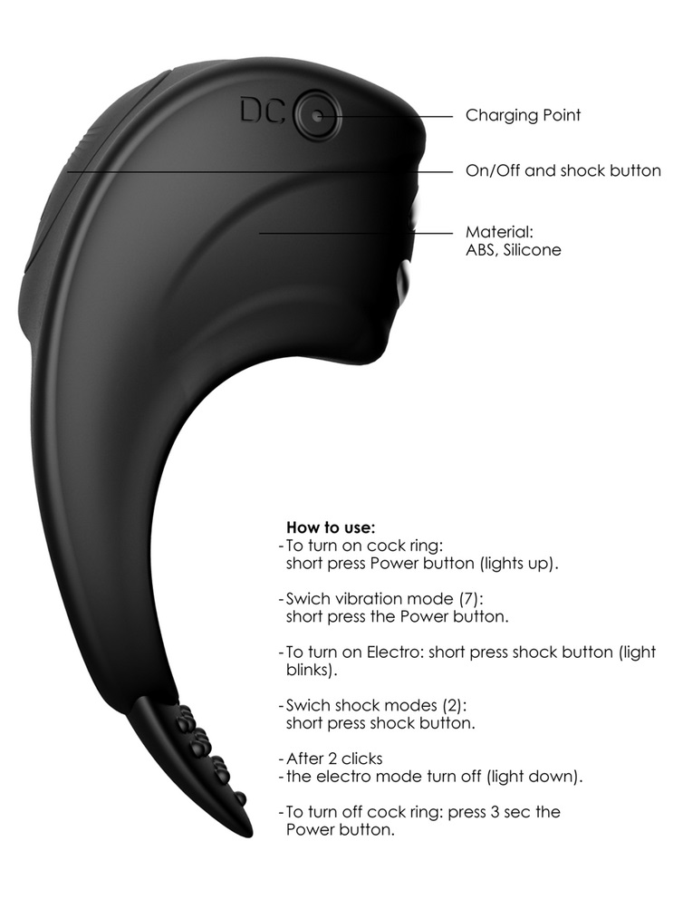 Add a buzz to your sex play with this brand new line of ELEC... ElectroShock - E-Stim Cock Ring - Black photo-6