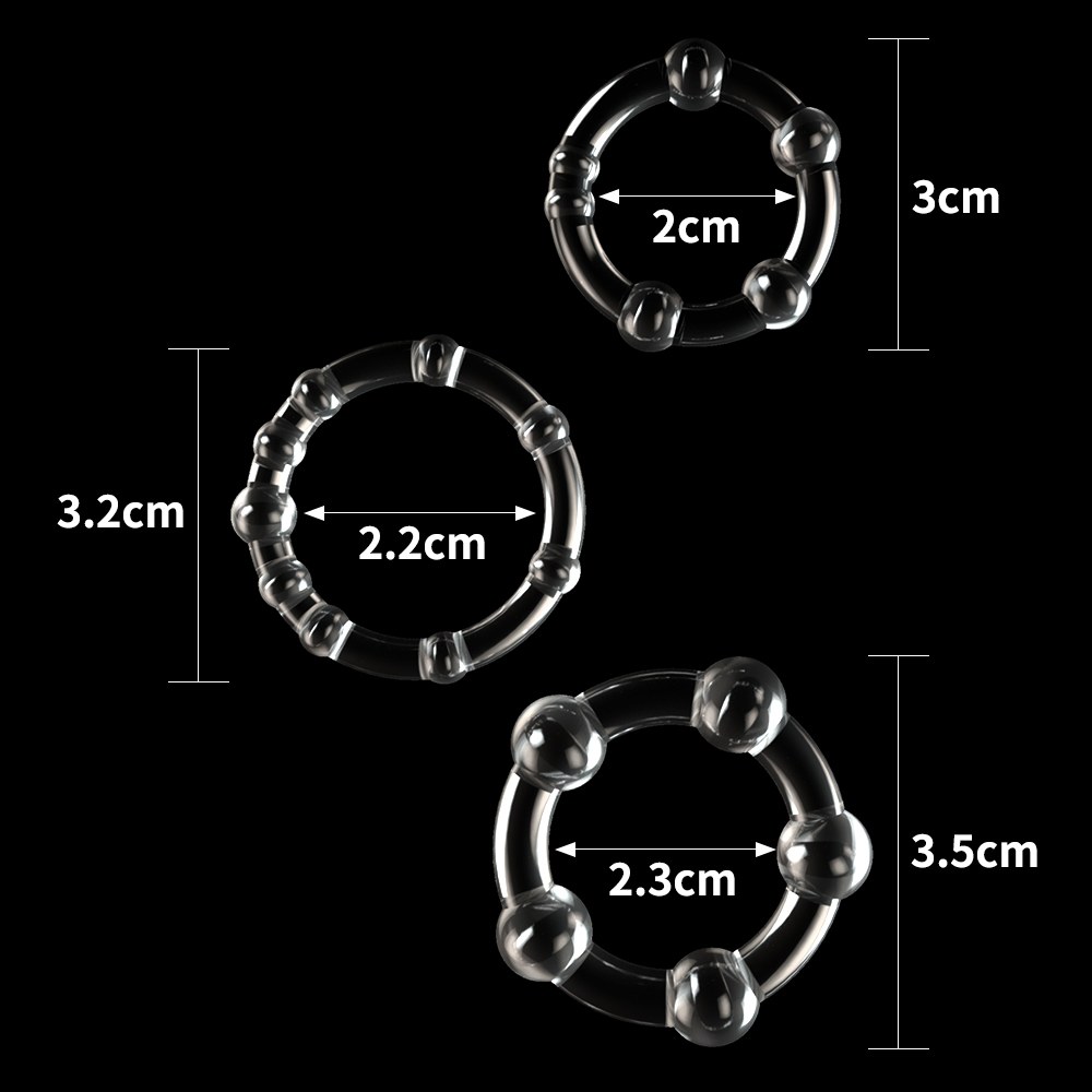 Beaded cockring 3 pcs set
Material: ... Lovetoy - Power Plus Triple Beaded Ring Set - Clear photo-8