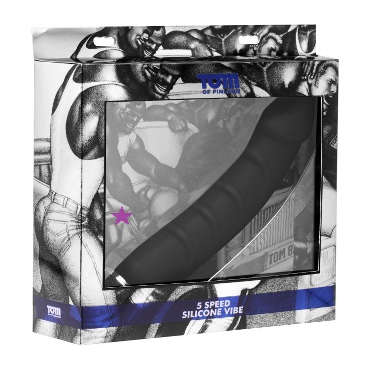 This ribbed silicone vibe features 5 speed modes packed into... TOF - 5 Speed Silicone G-Spot Vibe - Black photo-5
