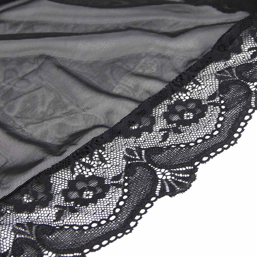 Long sleeve mesh sleepwear elegance robe with belt
Material... Ohyeah - Romantic Robe - Black - 3XL photo-12