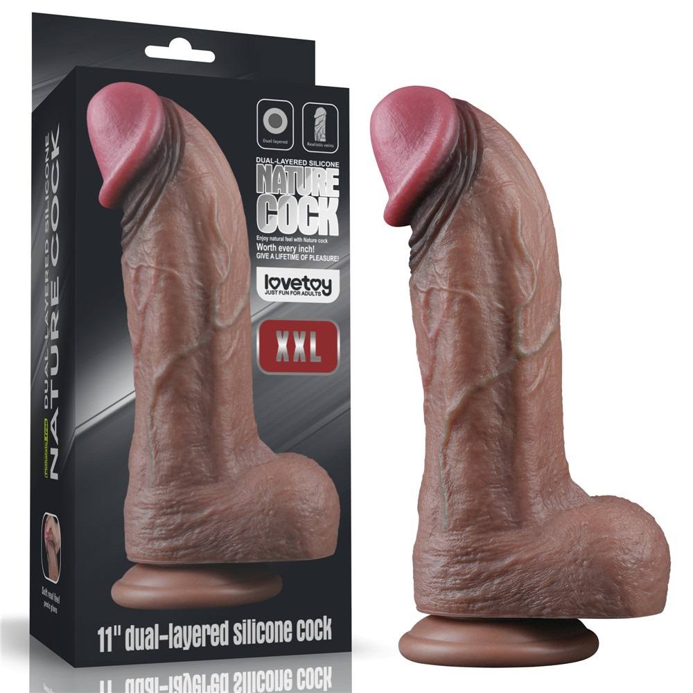Built to deliver the most lifelike satisfaction, Love Toy Du... Lovetoy - 11" XXL Dual Layered Cock - Brown photo-10