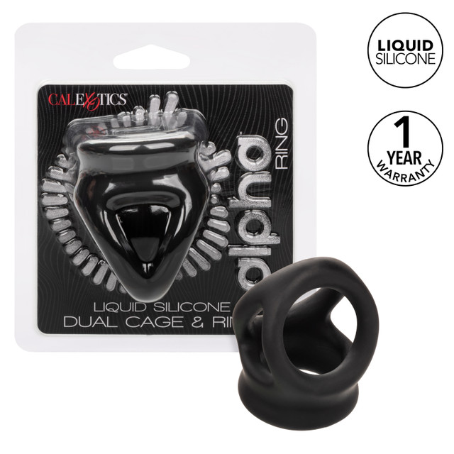 From bashful beginners to erotic experts, the Alpha Liquid S... CEN - Alpha Dual Cage Ring - Black photo-10