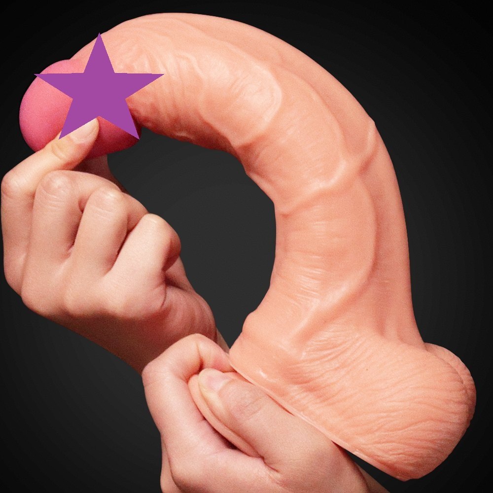 Built to deliver the most lifelike satisfaction, Love Toy Ki... Lovetoy - 10" Dual Layer Silicone Cock - Flesh photo-2
