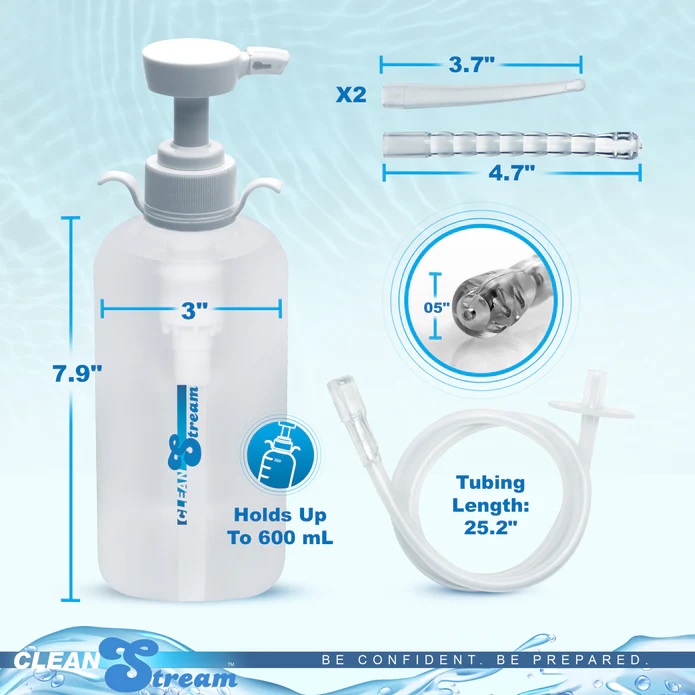 Introducing compact, travel-friendly enema kit! This lightwe... Cleanstream - XL Enema Bottle w 3 Attachments photo-7