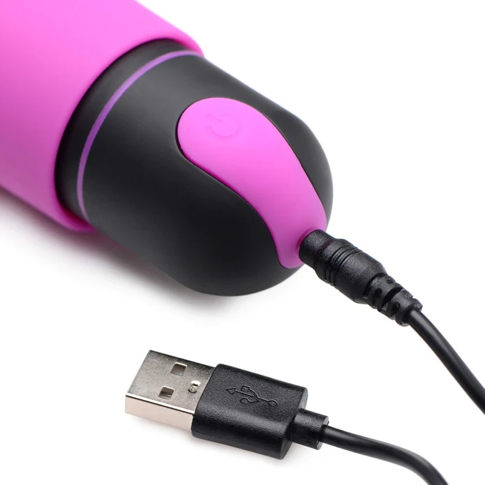 This extra large vibrating bullet features an extended body ... Bang! - XL Bullet w Wavy Sleeve - Purple photo-7