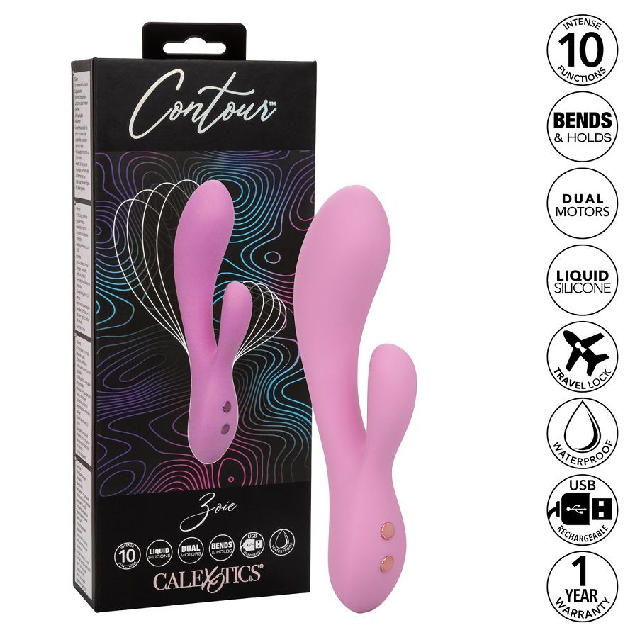 Reach new heights of pleasure with the fantastically flexibl... CEN - Contour Zoie Rabbit Vibe - Pink photo-12