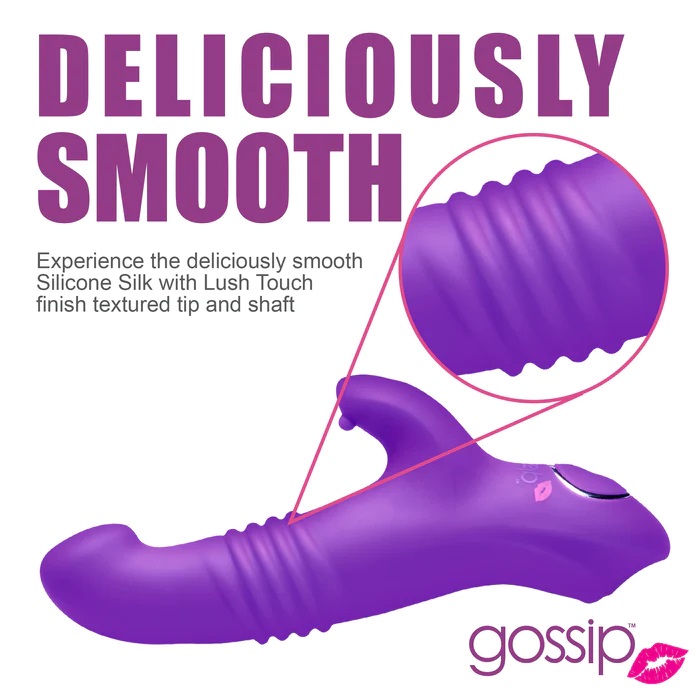Ultimate pleasure is only a few vibrating thrusts away! Enjo... Gossip - Blasters Thrusting Rabbit Vibrator - Violet photo-6