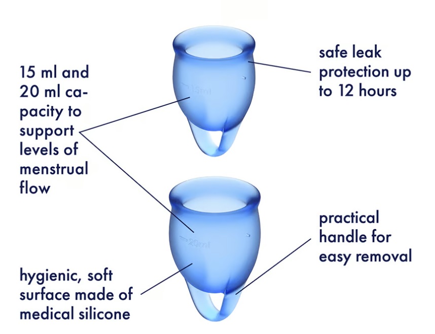 Featuring a playful forest design, these hygienic, medical g... Satisfyer - Feel Confident Menstrual Cup - Dark Blue photo-7