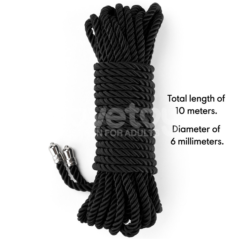 Indulge in the smooth embrace of our Rebellion Reign Ebony S... Lovetoy - Rebellion Reign Silky Bondage Rope 10m - Black photo-4