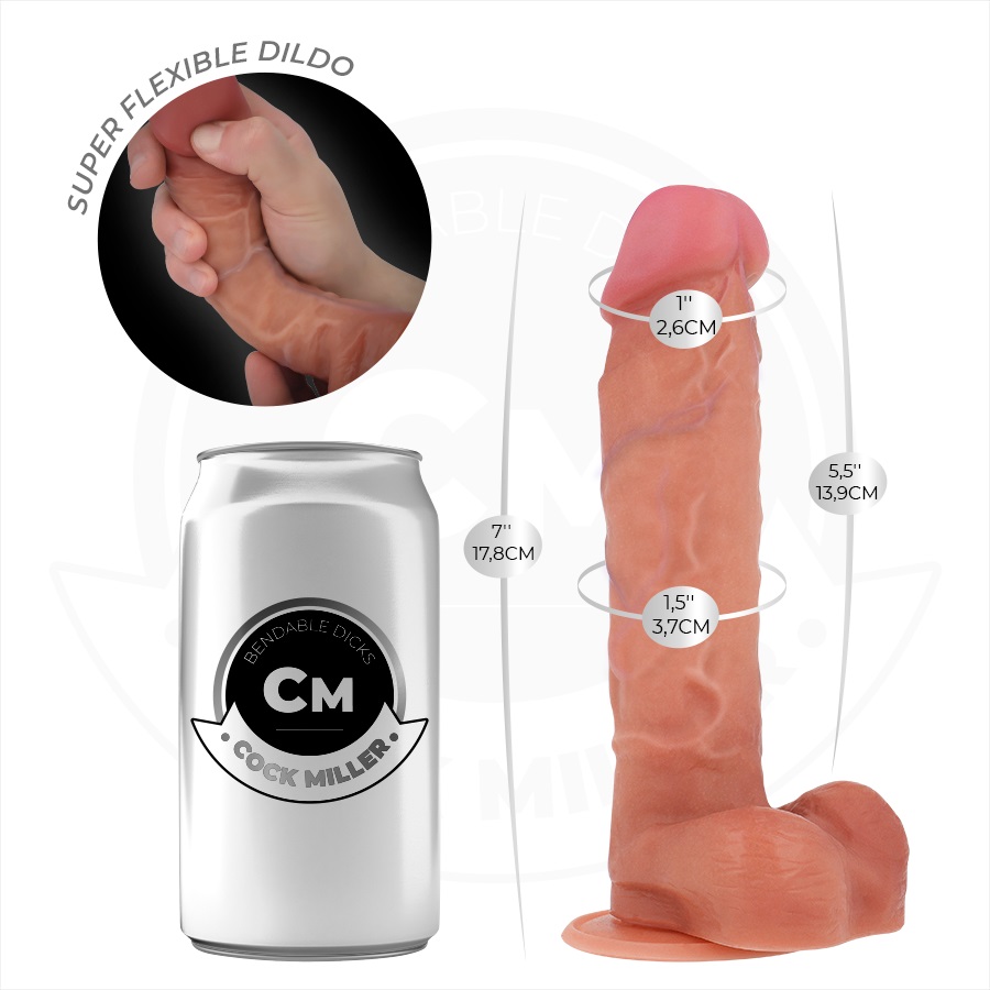 This realistic 7-inch dildo is designed to offer an intense ... Cock Miller - 17.8cm Realistic Dildo - Flesh photo-8