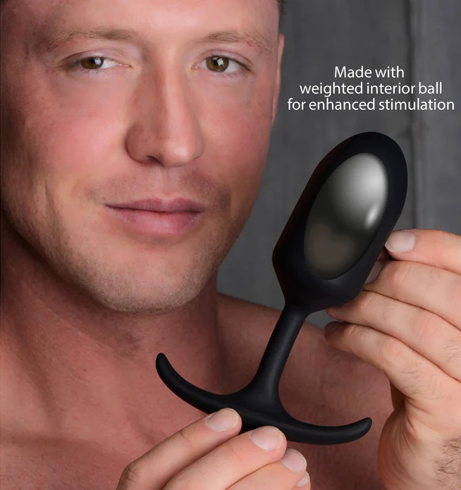 These comfortable weighted butt plugs hit hard and deep! Hea... Heavy Hitters - Weighted Anal Plug L - Black photo-3