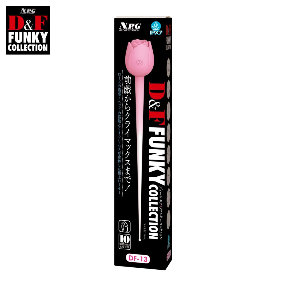 From foreplay to climax! The long tickling whip that extends... NPG - Funky Rose Vibrator - Pink photo-5