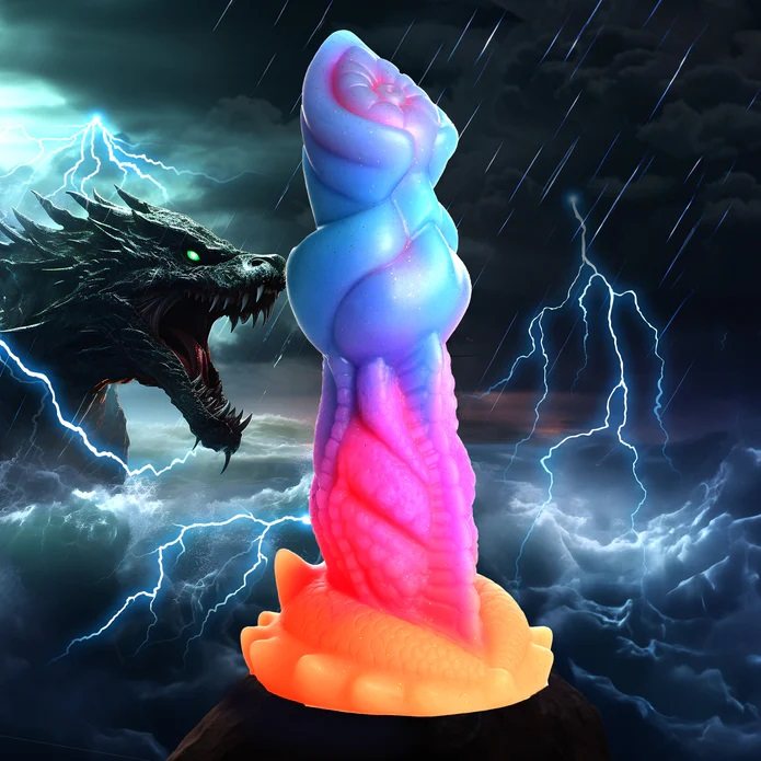 Take a deep dive into the pleasure with this sea monster dil... Creature Cocks - Glow Aqua Dildo photo-4
