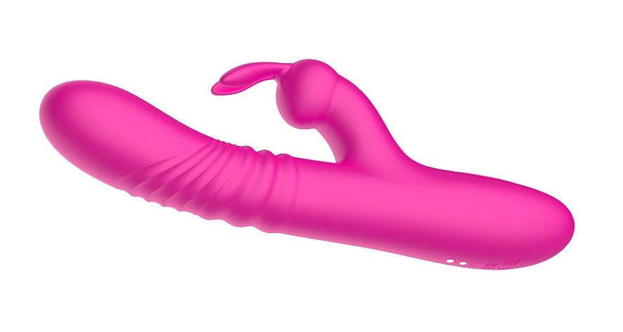 Triple-Action Stimulations: Thrusting and Vibrati... Secwell - Bunny Thrusting Rabbit Vibrator - Pink photo-3