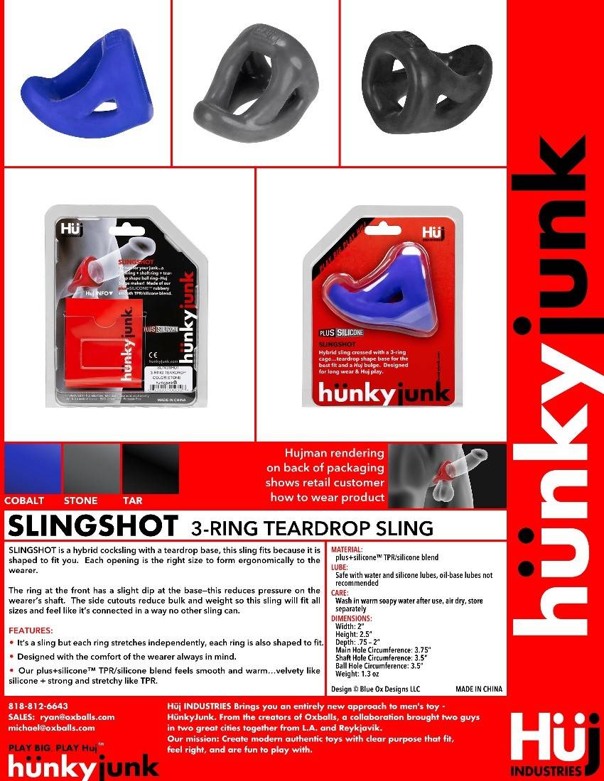 SLINGSHOT is a sling that fits-a hybrid cocksling with a tea... Hunkyjunk - Slingshot Teardrop Cocksling - Grey photo-5