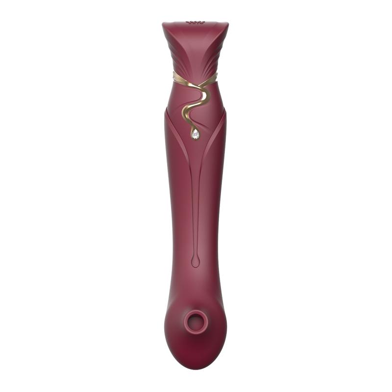 Experience true luxury with the ZALO Queen G-spot PulseWave ... Zalo - Queen APP Heating Vibro Set - Wine Red photo-3