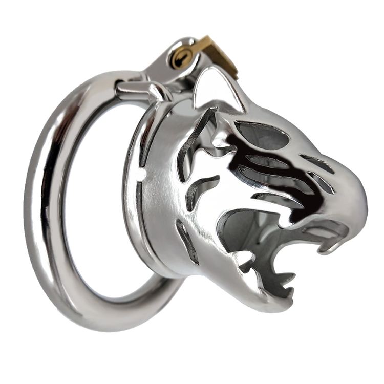 Total high: 64mm &n... FAAK - Tiger Chastity Cage 45mm - Silver photo-2