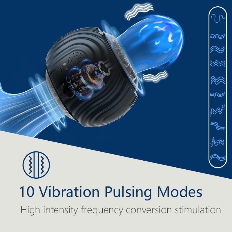Perfect 3 in 1 Male Masturbator: This male sex toy is powerf... Secwell - FunnyMee Vibro Masturbator - Blue photo-4