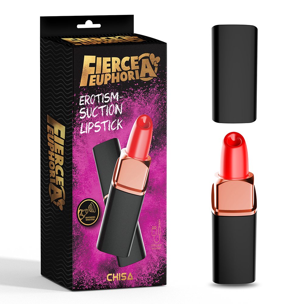 4 Sucking Modes, Scoop-shaped Tip, Waterproof, Phthalate & L... Chisa - Erotism Lipstick Vibrator - Black photo-2
