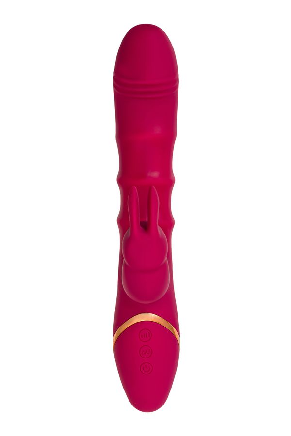 A classic-shaped vibrator JOS TENTY for double stimulation o... JOS - Tenty Rabbit Vibrator - Burgundy photo-3