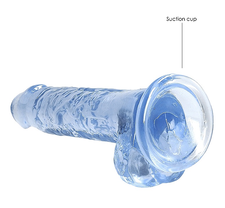 This REALROCK CRYSTAL CLEAR model has been designed with rea... RealRock - 7" Realistic Dildo w Balls - Blue photo-6