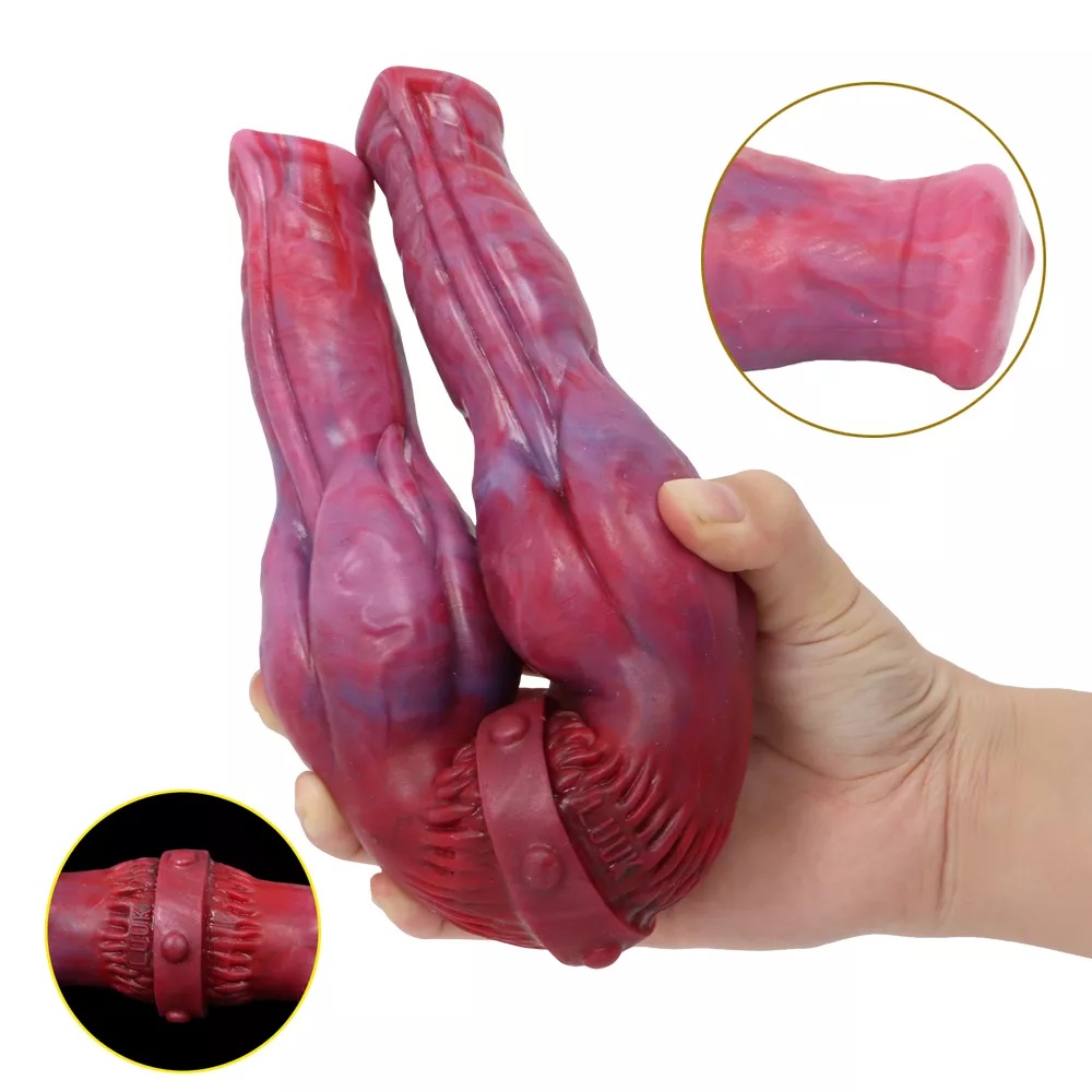 Double-headed dog-like penis, focusing on the strong muscula... FAAK - Dog Double Dildo - Magic Dragon photo-2